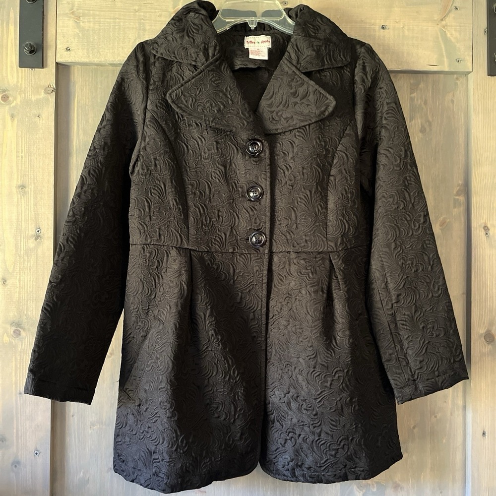 Vintage Toffee Apple Women's Black Jacket‎ With Button Up Front Pocket size Med